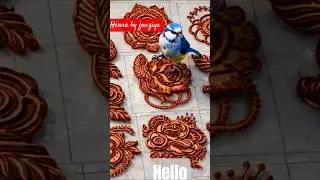 designs3D Red Henna Floral Design 🌹 #mehndi #shorts