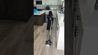 Little helper in costume vacuuming the kitchen floor#LittleHelper #CostumeCleaning