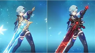Eula Weapon Comparison - R1 Song of Broken Pines vs  R1 Wolf's Gravestone - Genshin Impact