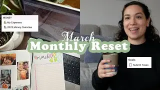 March Monthly Reset | Goals, How much I spent this month, & simple bullet journal ideas