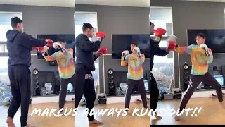 LUCAS AND MARCUS BOXING CHALLENGE!! MARCUS ALWAYS RUNS OUT 🤣