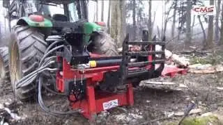 Fendeuse de bûches horizontale 35T CMS en fonctionnement