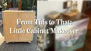 Vintage Lane Cabinet Makeover | Landscape Painting Bob Ross Style | Elegant Upgrades