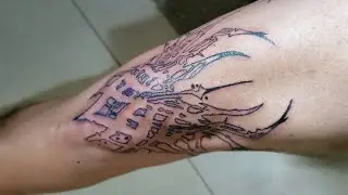 My Blackout Project | Left Leg Auto Tattoo - Me auto Tat&uacute;o mi rodilla izquierda 