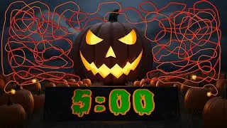 5 Minute Countdown Timer with music  Spooky Pumpkin