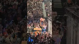 SCARY SPOT FROM THE TOP OF THE CAGE THROUGH TABLES! AEW FORBIDDEN DOOR CROWD REACTION! #AEW