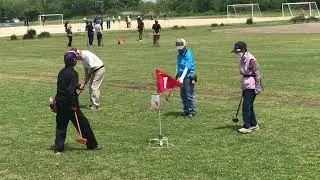 Ground Golf (グラウンド・ゴルフ) played by senior citizens in Japan