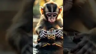 #relaxingmusic #nature #monkey #hulk baby monkey help the old turtle