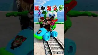 Sprunki Train vs Police car & cat tom
