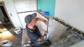 NEUE Baustelle , Fliesen verlegen  ( Kantenschutz , Fuge ) ( video 7 )
