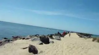 En bicicleta por el espigon de Punta Umbría