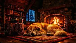 Firelight Comfort Inside a Snowbound Cabin ❄️ A Calm Winter Night for Rest