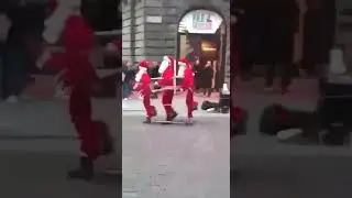 Jingle bells Christmas road show in UK Santa is dancing