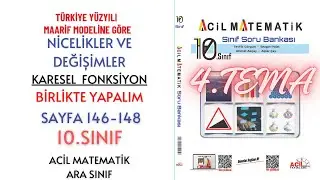 10.Sınıf Soru Bankası Karesel Fonksiyon Birlikte Yapalım Sayfa 146-148