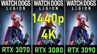 Watch Dogs Legion RTX 3070 vs 3080 vs 3090 4K & 1440p Benchmarks Comparison FPS Ultra Setting
