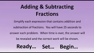 5 Minute Math Quiz - Multiplying & Dividing Fractions 4