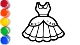 Beautiful dress drawing ,coloring and painting for kids and toddlers |