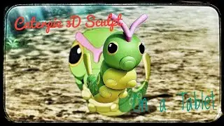 3d Modeling pokemon on a Tablet. A Caterpie digital Sculpt in Nomad Sculpt