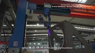 Cantilever 9 axis robot work with positioner