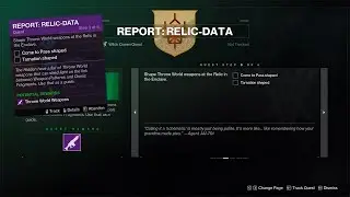 Destiny 2 - REPORT: RELIC DATA GUIDE