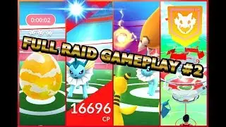 Pok&eacute;mon GO LEVEL 3 RAID GAMEPLAY #2! VAPOREON BOSS CP 16696 NEW ITEMS