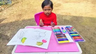 ZARA DOING COLOUR AT NANI HOUSE 🏡#kidsplay #drawing #zaraswonderland 