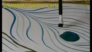 Silk Painting Techniques Without Gutta | Silk Painting Ideas | Paint Peacock Feather in Simple Way