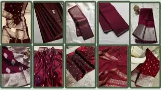 100% Latest Meroon colour special saree design ideas for girls 2026
