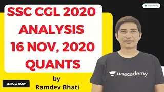 SSC CGL 2019 ANALYSIS | 16 Nov, 2020 | CGL Tier-2 Maths Analysis By Ramdev Bhati