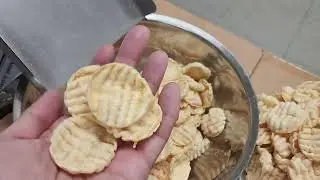 Ridged Potato Popchips Tested by SYP4009R popped chips machine pellet from Limagrain, France