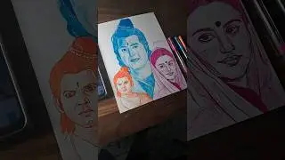 Ram ji Sita ji Lakshman ji drawing part-2 🥰first time use ball pen for art 🥰 #trending #viral
