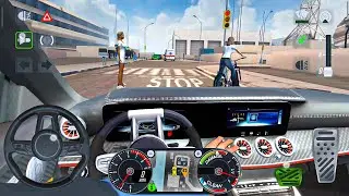 City Taxi Driving Simulator: Mercedes luxury car city driving vs bicycle - car android gameplay