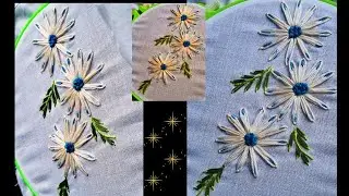 🌸ලේසියෙන්ම කොටිට උරයට මල් මහමු/ Easy  embroidery flower/Sinhala/Embroidery beginner idea/#embroidery