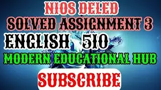 NIOS DELED SOLVED IN ENGLISH ASSIGNMENT 3 OF 510 | COMPLETE WBA SOLUTION | ASSIGNMENT IN ENGLISH