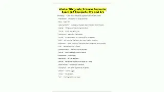 #learnexams Abeka 7Th Grade Science Semester Exam 72 Complete Qs And As