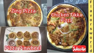 Chicken Tikka Pizza , Zing pizza , pizza Pinwheel (prepare this and enjoy pizza party)