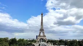 PARIS Walking to the Eiffel Tower 💖 Summer 2021 &bull; Real Time Virtual Tour Ambience in 4K ASMR