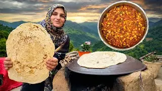 Traditional lavash bread with ground beef