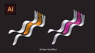 Illustrator CC Tutorial | Graphic Design | 3D Wave Text Effect | NSV Designer
