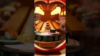 PortalSlice #28 WAIT FOR IT&hellip; Big Apple Cut &rarr; Mini Sushi Conveyor #ASMR #OddlySatisfying #Shorts
