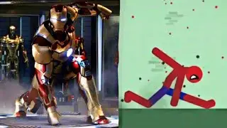 iron man suit entry vs stick man entry|Best falls| stickman dismounting funny moments|#skystickman