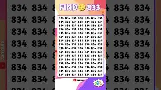 Brain Test 304 | Find the number 833 #shorts #challenge #maths #viral #findtheodd