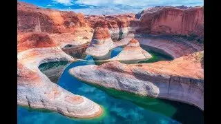PADDLEBOARDING, LAKE POWELL, ANTELOPE CANYON, ARIZONA.