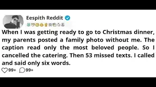 When I was getting ready to go to Christmas dinner, my parents posted a family photo without me.....