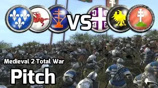 Medieval 2 Total War Online Battle #149 (3v3) - Hill Battle!