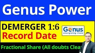 Genus Power share Demerger I GENUSPOWER SHARE LATEST NEWS I Genus Prime SHARE I GENUS POWER INFRA