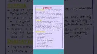 ENDOSCOPY Nursing Assignment For GNM, ANM, Bsc Nursing, Post Basic Bsc Nursing etc