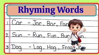 Rhyming Words for Kids | Easy Rhyming Words in English | English Learning for Kids & Beginners