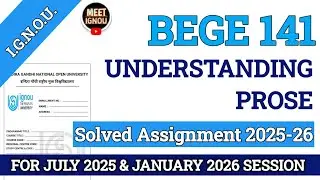 Bege 141 solved assignment 2025-26 // Understanding Prose // #bege141_assignment #bege #bege141