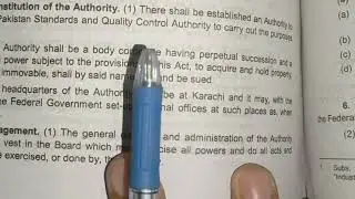 Constitutional of Authority - Pakistan Standards and Quality Control Authority ACT 1996